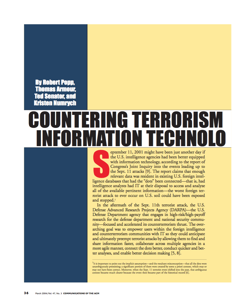 Countering Terrorism Through Information Technology | NSI